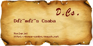 Dömös Csaba névjegykártya